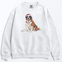 Load image into Gallery viewer, Christmas Saint Bernard Sweatshirt, Christmas Lights Dog
