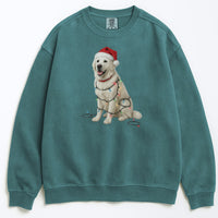 Load image into Gallery viewer, English Cream Golden Retriever Christmas Sweatshirt, Dog Lover Holiday Crewneck, Comfort Colors Dog Christmas Sweater Gift
