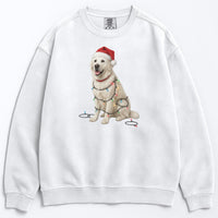Load image into Gallery viewer, English Cream Golden Retriever Christmas Sweatshirt, Dog Lover Holiday Crewneck, Comfort Colors Dog Christmas Sweater Gift
