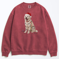 Load image into Gallery viewer, English Cream Golden Retriever Christmas Sweatshirt, Dog Lover Holiday Crewneck, Comfort Colors Dog Christmas Sweater Gift
