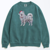 Load image into Gallery viewer, Christmas Samoyed Sweatshirt, Christmas Lights Dog
