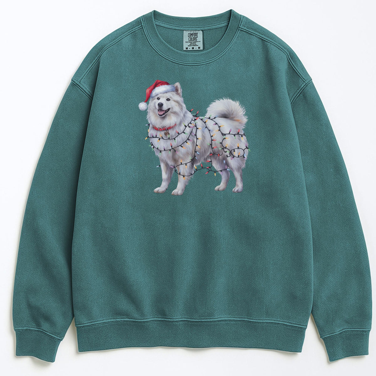 Christmas Samoyed Sweatshirt, Christmas Lights Dog
