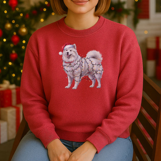 Christmas Samoyed Sweatshirt, Christmas Lights Dog