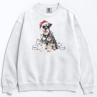 Load image into Gallery viewer, Christmas Schnauzer Sweatshirt, Christmas Lights Dog
