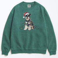 Load image into Gallery viewer, Christmas Schnauzer Sweatshirt, Christmas Lights Dog
