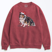 Load image into Gallery viewer, Christmas Shetland Sheepdog Sweatshirt, Christmas Lights Dog

