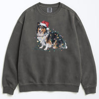 Load image into Gallery viewer, Christmas Shetland Sheepdog Sweatshirt, Christmas Lights Dog
