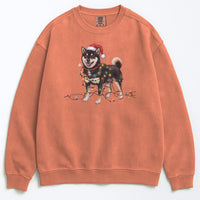 Load image into Gallery viewer, Christmas Black Shiba Inu Sweatshirt, Christmas Lights Dog
