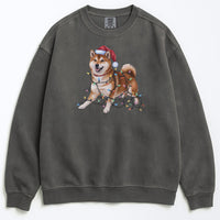 Load image into Gallery viewer, Christmas Red Shiba Inu Sweatshirt, Christmas Lights Dog
