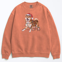 Load image into Gallery viewer, Christmas Red Shiba Inu Sweatshirt, Christmas Lights Dog
