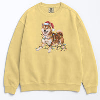 Load image into Gallery viewer, Christmas Red Shiba Inu Sweatshirt, Christmas Lights Dog
