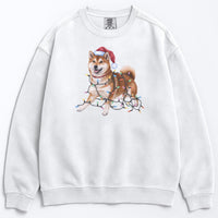 Load image into Gallery viewer, Christmas Red Shiba Inu Sweatshirt, Christmas Lights Dog
