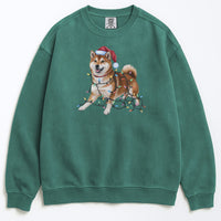 Load image into Gallery viewer, Christmas Red Shiba Inu Sweatshirt, Christmas Lights Dog
