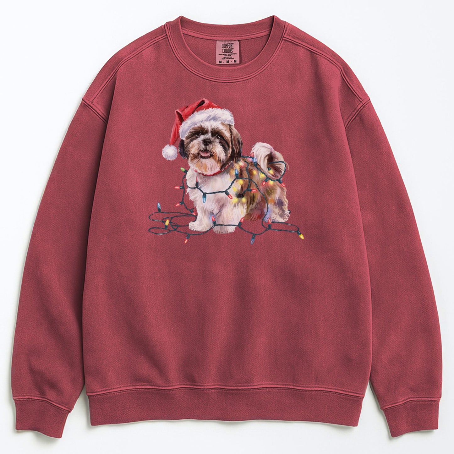 Christmas Shih Tzu Sweatshirt, Christmas Lights Dog