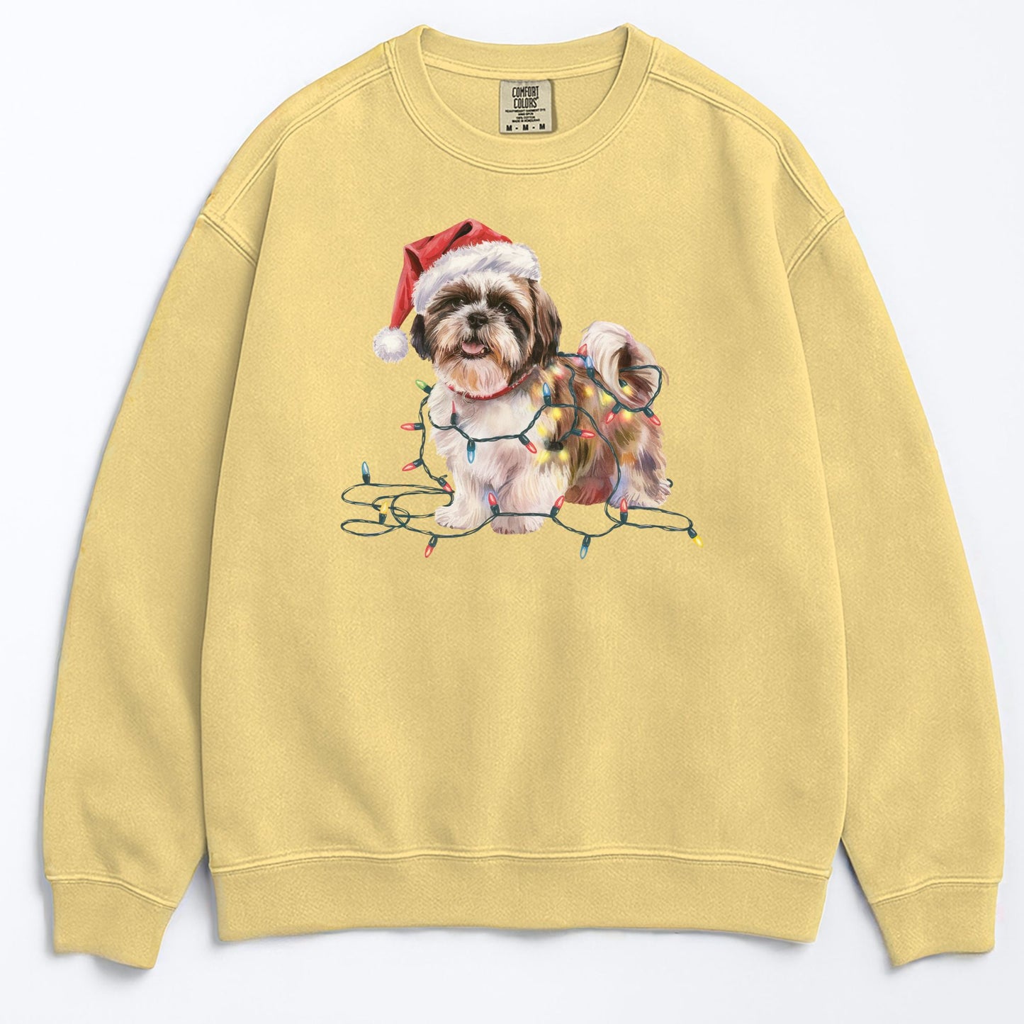 Christmas Shih Tzu Sweatshirt, Christmas Lights Dog