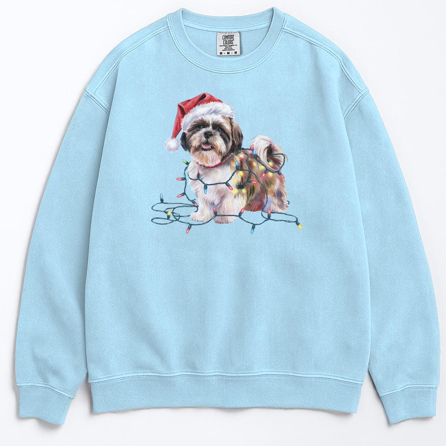 Christmas Shih Tzu Sweatshirt, Christmas Lights Dog