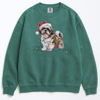 Load image into Gallery viewer, Christmas Shih Tzu Sweatshirt, Christmas Lights Dog
