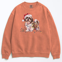 Load image into Gallery viewer, Christmas Shih Tzu Sweatshirt, Christmas Lights Dog

