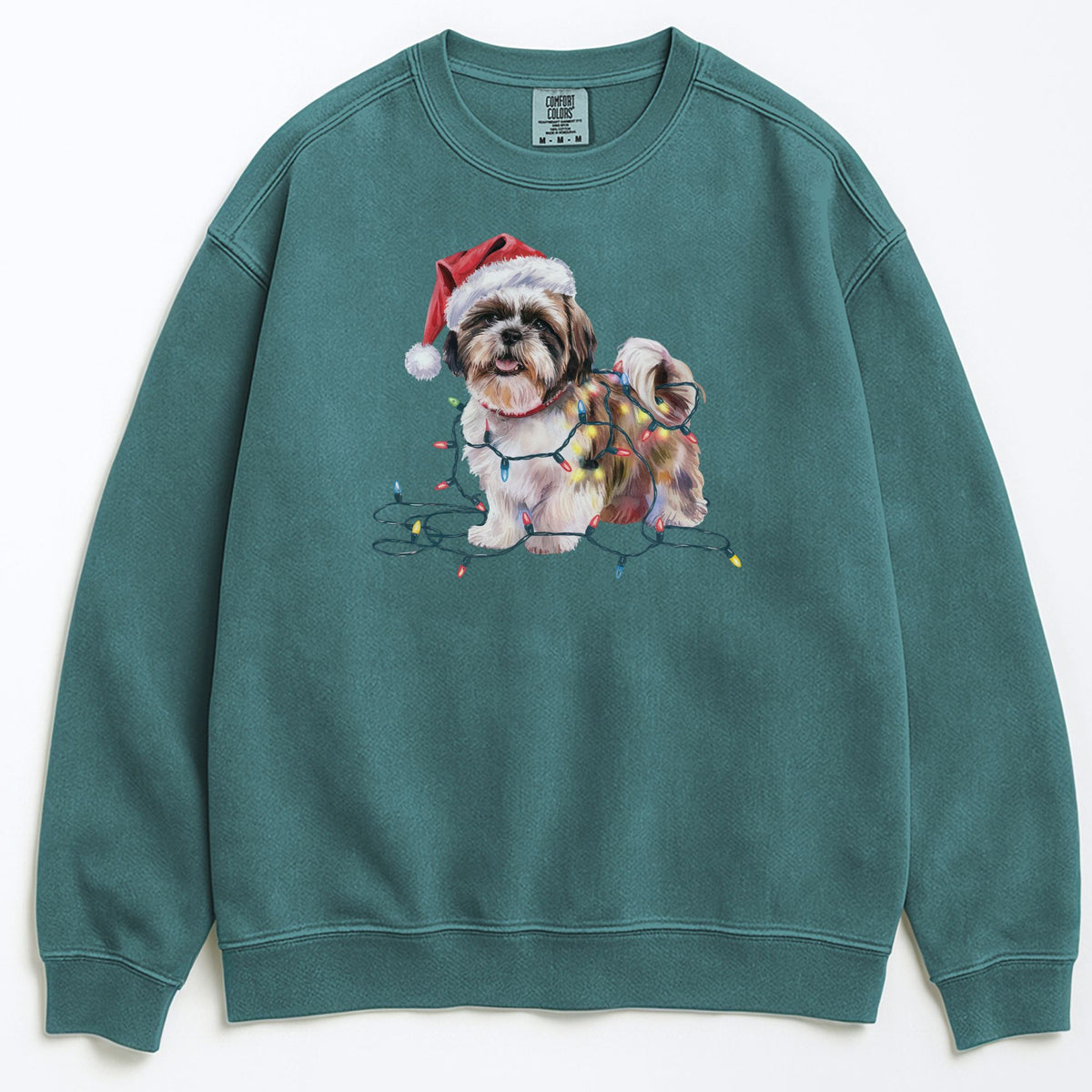 Christmas Shih Tzu Sweatshirt, Christmas Lights Dog