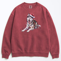 Load image into Gallery viewer, Christmas Siberian Husky Sweatshirt, Christmas Lights Dog
