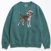 Load image into Gallery viewer, Christmas Smooth Fox Terrier Sweatshirt, Christmas Lights Dog

