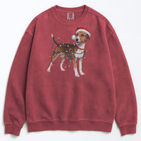 Load image into Gallery viewer, Christmas Smooth Fox Terrier Sweatshirt, Christmas Lights Dog
