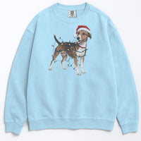 Load image into Gallery viewer, Christmas Smooth Fox Terrier Sweatshirt, Christmas Lights Dog
