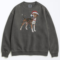 Load image into Gallery viewer, Christmas Smooth Fox Terrier Sweatshirt, Christmas Lights Dog
