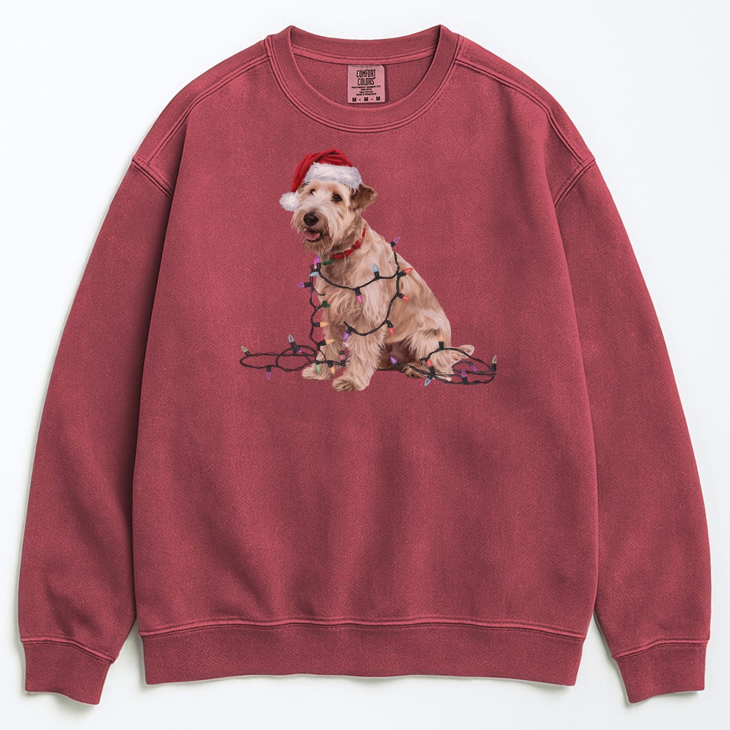 Christmas Soft Coated Wheaten Terrier Sweatshirt, Christmas Lights Dog