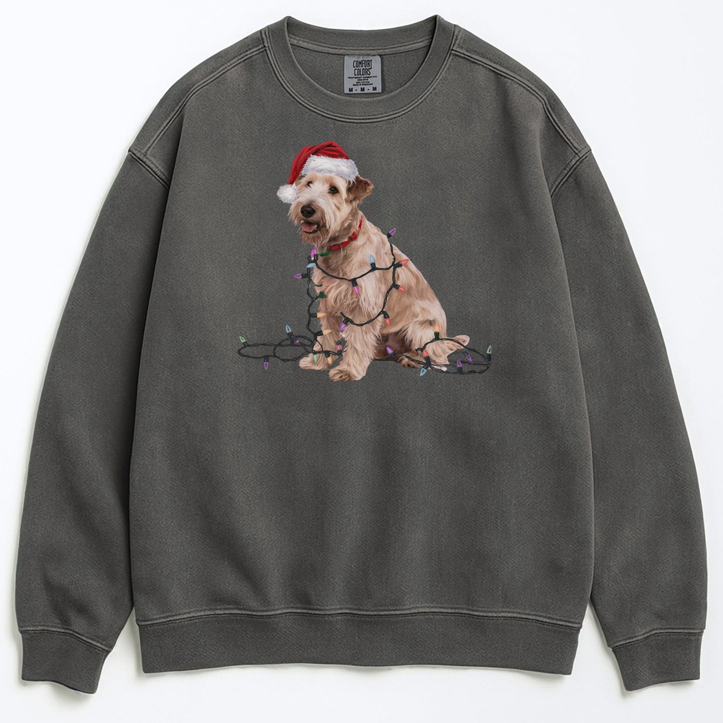 Christmas Soft Coated Wheaten Terrier Sweatshirt, Christmas Lights Dog