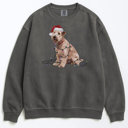 Christmas Soft Coated Wheaten Terrier Sweatshirt, Christmas Lights Dog