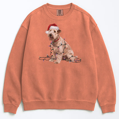 Christmas Soft Coated Wheaten Terrier Sweatshirt, Christmas Lights Dog