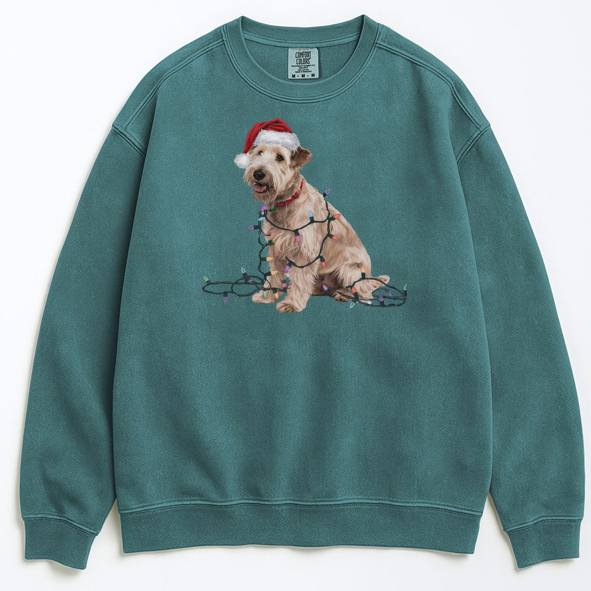 Christmas Soft Coated Wheaten Terrier Sweatshirt, Christmas Lights Dog