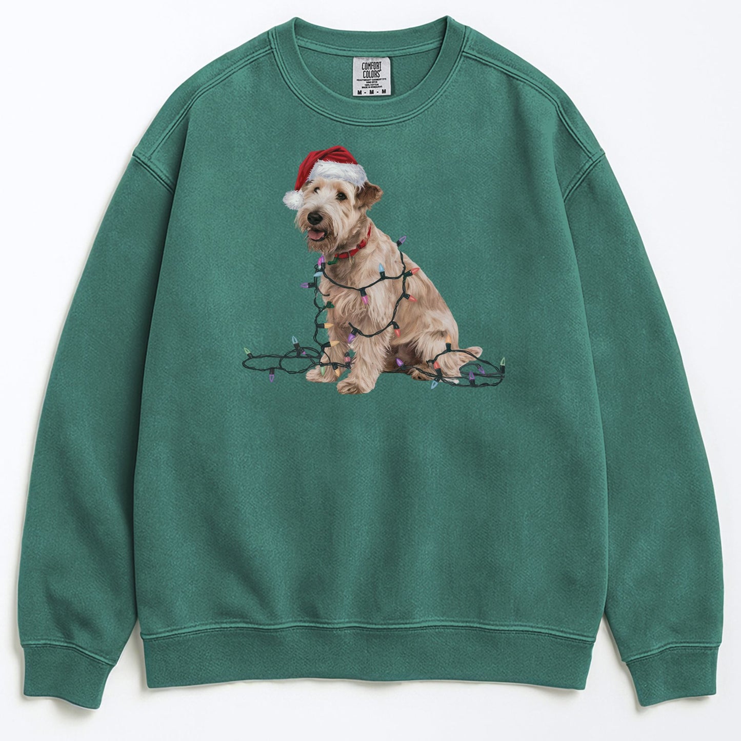 Christmas Soft Coated Wheaten Terrier Sweatshirt, Christmas Lights Dog