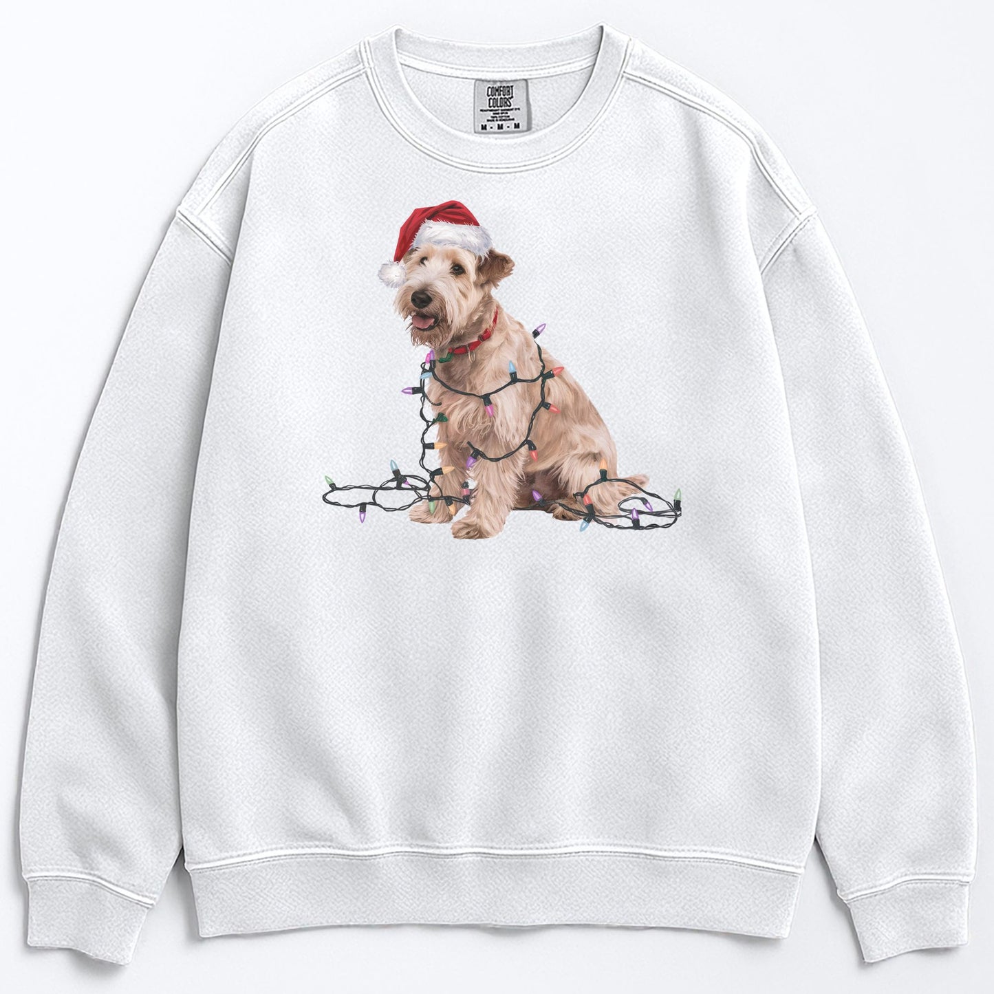 Christmas Soft Coated Wheaten Terrier Sweatshirt, Christmas Lights Dog