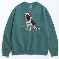 Load image into Gallery viewer, Christmas Springer Spaniel Sweatshirt, Christmas Lights Dog
