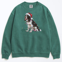 Load image into Gallery viewer, Christmas Springer Spaniel Sweatshirt, Christmas Lights Dog
