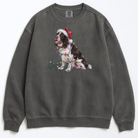 Load image into Gallery viewer, Christmas Springer Spaniel Sweatshirt, Christmas Lights Dog
