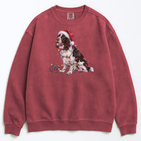 Load image into Gallery viewer, Christmas Springer Spaniel Sweatshirt, Christmas Lights Dog
