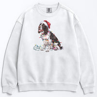 Load image into Gallery viewer, Christmas Springer Spaniel Sweatshirt, Christmas Lights Dog
