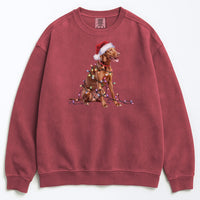 Load image into Gallery viewer, Christmas Vizsla Sweatshirt, Christmas Lights Dog
