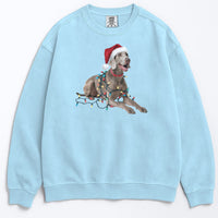 Load image into Gallery viewer, Christmas Weimaraner Sweatshirt, Christmas Lights Dog
