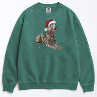 Load image into Gallery viewer, Christmas Weimaraner Sweatshirt, Christmas Lights Dog
