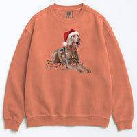 Load image into Gallery viewer, Christmas Weimaraner Sweatshirt, Christmas Lights Dog
