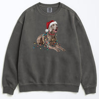 Load image into Gallery viewer, Christmas Weimaraner Sweatshirt, Christmas Lights Dog
