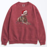 Load image into Gallery viewer, Christmas Weimaraner Sweatshirt, Christmas Lights Dog
