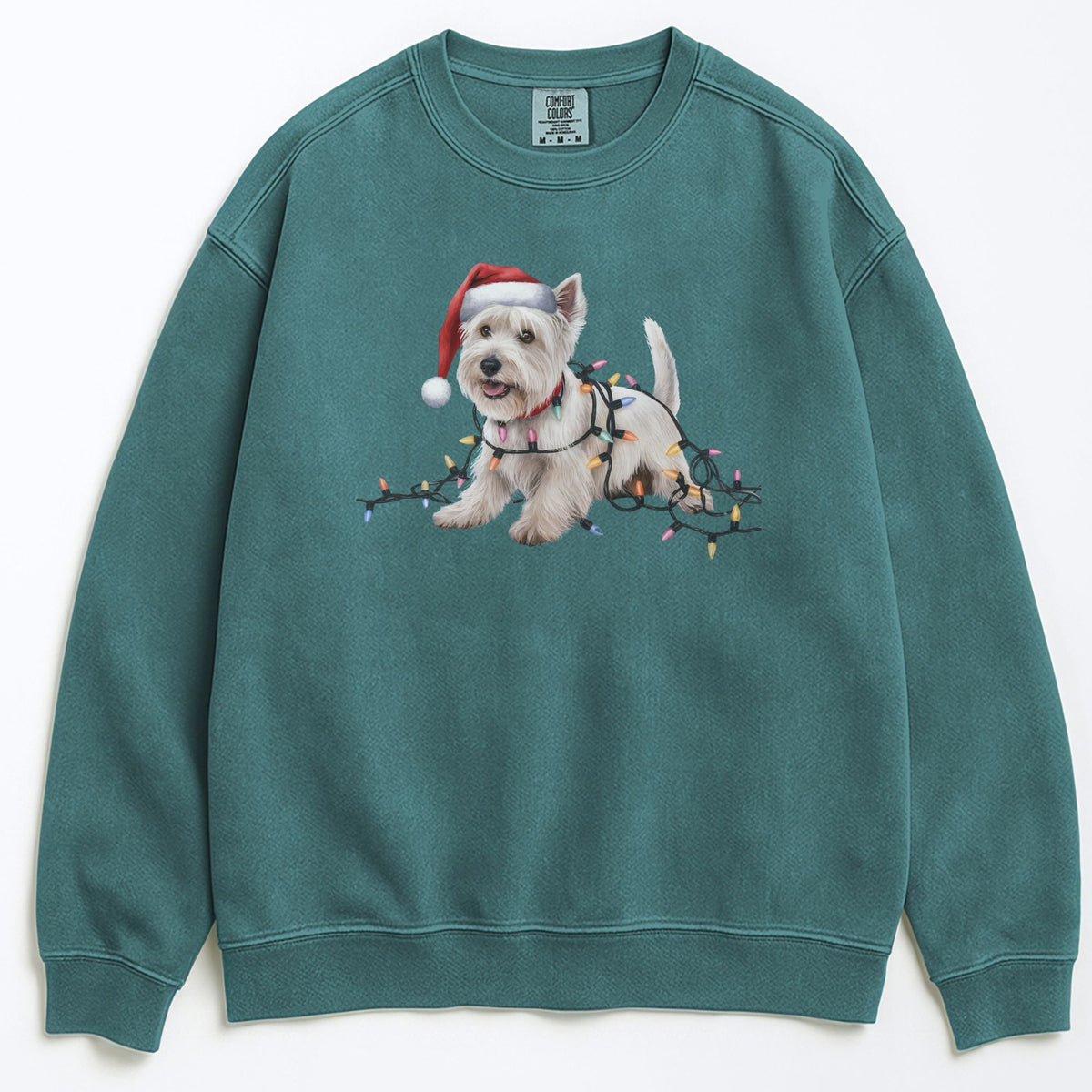 Christmas West Highland Terrier Sweatshirt, Christmas Lights Dog