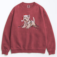 Load image into Gallery viewer, Christmas West Highland Terrier Sweatshirt, Christmas Lights Dog
