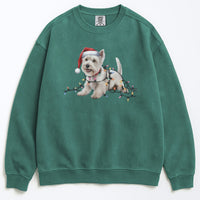 Load image into Gallery viewer, Christmas West Highland Terrier Sweatshirt, Christmas Lights Dog
