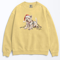 Load image into Gallery viewer, Christmas West Highland Terrier Sweatshirt, Christmas Lights Dog

